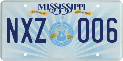 MS license plate NXZ006