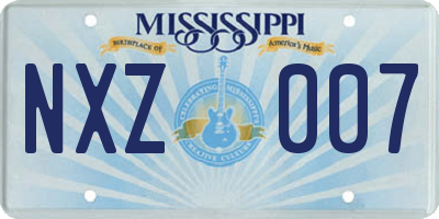 MS license plate NXZ007