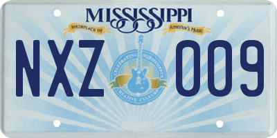 MS license plate NXZ009
