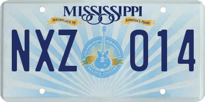 MS license plate NXZ014