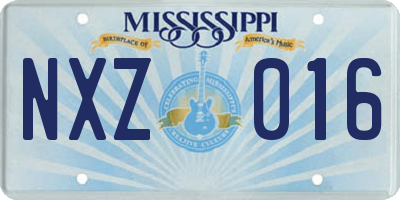 MS license plate NXZ016