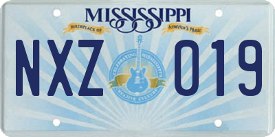 MS license plate NXZ019