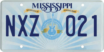 MS license plate NXZ021