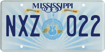 MS license plate NXZ022