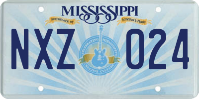 MS license plate NXZ024
