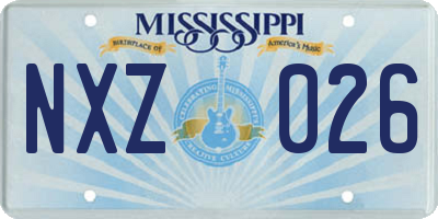 MS license plate NXZ026