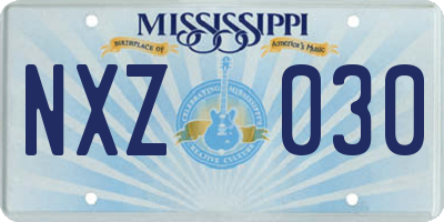 MS license plate NXZ030