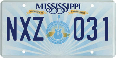 MS license plate NXZ031