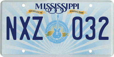 MS license plate NXZ032
