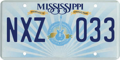 MS license plate NXZ033