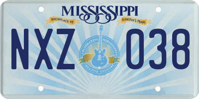 MS license plate NXZ038