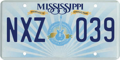 MS license plate NXZ039