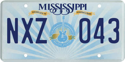 MS license plate NXZ043