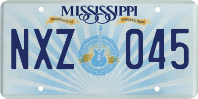 MS license plate NXZ045