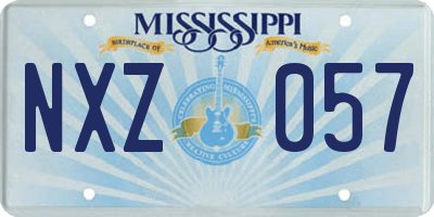 MS license plate NXZ057