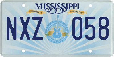 MS license plate NXZ058