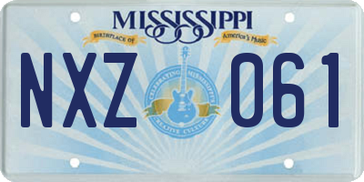 MS license plate NXZ061