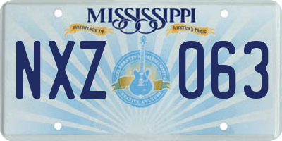 MS license plate NXZ063