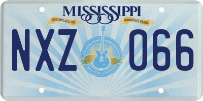 MS license plate NXZ066
