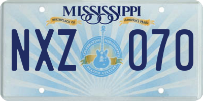MS license plate NXZ070
