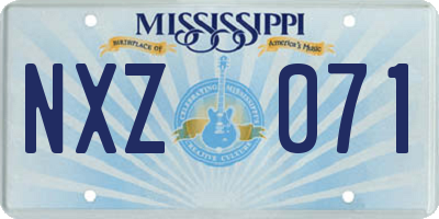 MS license plate NXZ071