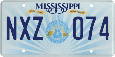 MS license plate NXZ074