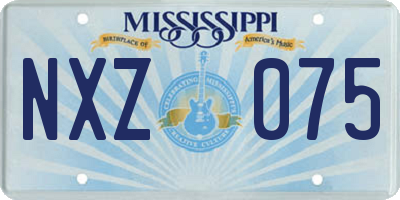 MS license plate NXZ075