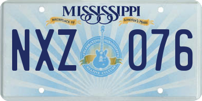 MS license plate NXZ076