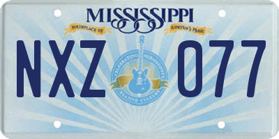 MS license plate NXZ077