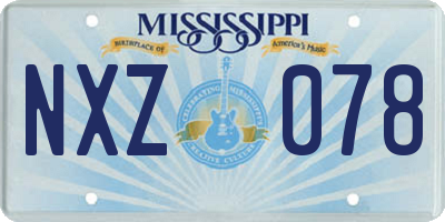 MS license plate NXZ078