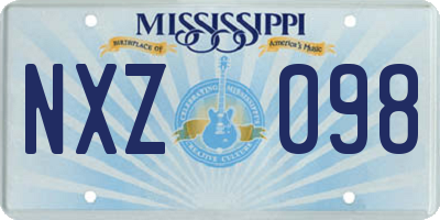 MS license plate NXZ098