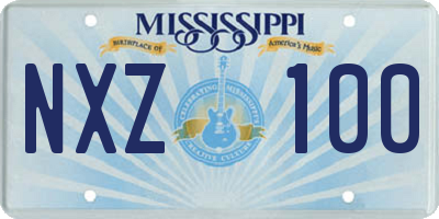 MS license plate NXZ100
