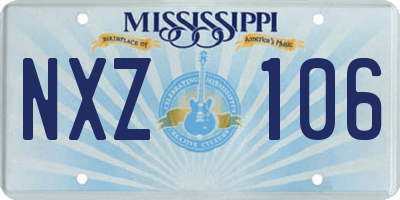MS license plate NXZ106
