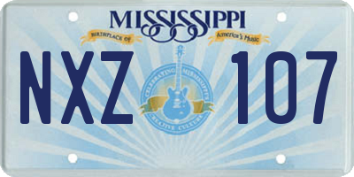 MS license plate NXZ107