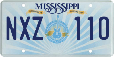 MS license plate NXZ110