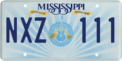 MS license plate NXZ111