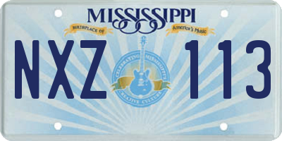 MS license plate NXZ113