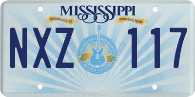 MS license plate NXZ117