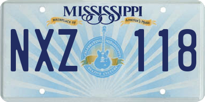 MS license plate NXZ118