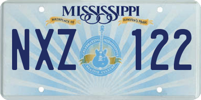 MS license plate NXZ122