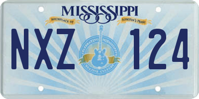 MS license plate NXZ124