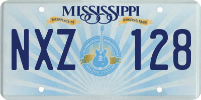 MS license plate NXZ128