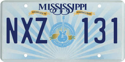 MS license plate NXZ131
