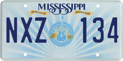 MS license plate NXZ134