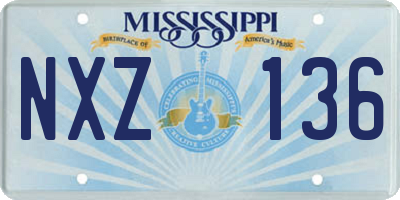 MS license plate NXZ136