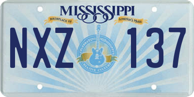 MS license plate NXZ137
