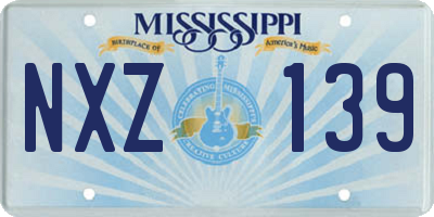 MS license plate NXZ139