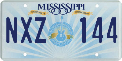 MS license plate NXZ144