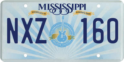 MS license plate NXZ160