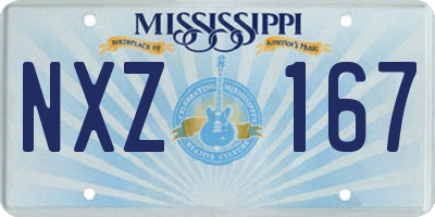 MS license plate NXZ167